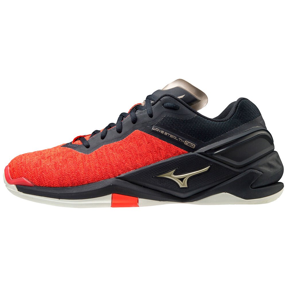 Scarpe Da Pallamano Mizuno Wave Stealth Neo Donna - Nere/Arancioni/Oro - 80629-KAUF